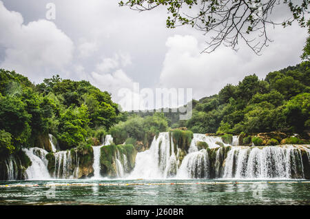 Wasserfälle, Nationalpark Krka, Sibenik, Kroatien Stockfoto