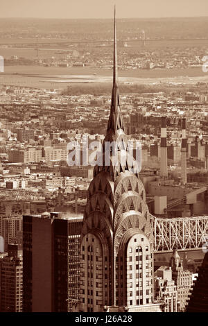 NEW YORK CITY, NY, USA - 12 JUL: Chrysler Building Closeup am 12. Juli 2014 in Manhattan, New York City. Es wurde von William Van Alena als Art D entworfen. Stockfoto