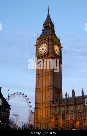 Big Ben und das London Eye, London, England, UK, Europa Stockfoto