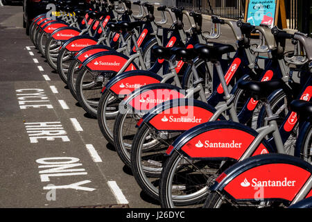 London-Santander-Fahrradverleih Stockfoto