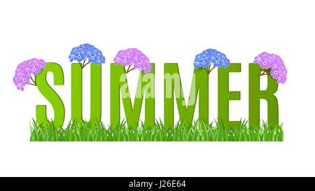 Sommer typografische Banner mit Blumen Design Stock Vektor