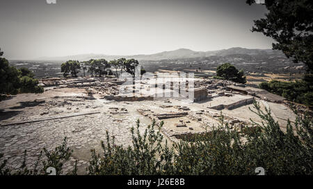 Phaistos Website, Insel Kreta, Griechenland. antiken Ruinen der griechischen minoischen Palast von Festos auf der Insel Kreta Stockfoto