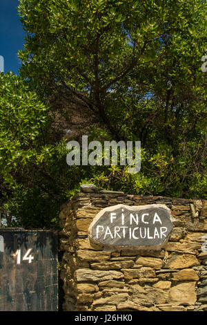 Privateigentum Schild an der Costa Brava, Spanien Stockfoto