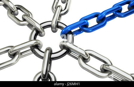 Diversität und Integration Unternehmen Teamwork Kooperation und Zusammenarbeit Konzept 3D Illustration auf weißem Hintergrund. Stockfoto