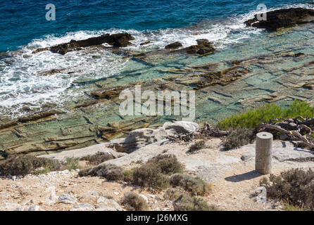 Antiken Marmor Steinbruch Aliki, Thassos, Griechenland Stockfoto