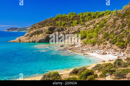 Wilden Strand auf Thassos Stockfoto