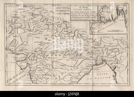 "Partie Supérieure de l'Inde de Deca du Gange". Nord-Indien. BONNE 1780 Karte Stockfoto
