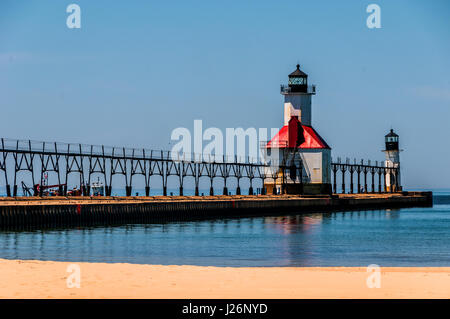 Die St.-Joseph-Leuchtturm am Lake Michigan Stockfoto