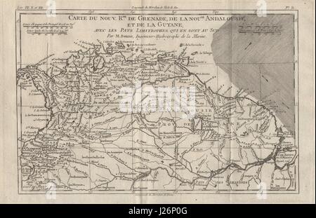 "Carte du Nouveau Royaume de Granate..." Kolumbien-Venezuela-Guyana. BONNE 1780 Karte Stockfoto