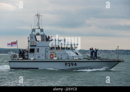 HMS Trumpeter (P 294) in Portsmouth, Großbritannien am 24. April 2017. Stockfoto