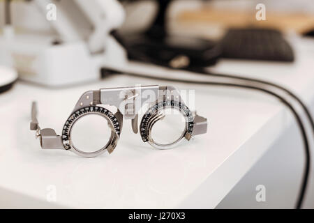 Testversion Spezialrahmen auf dem Tisch liegen Stockfoto