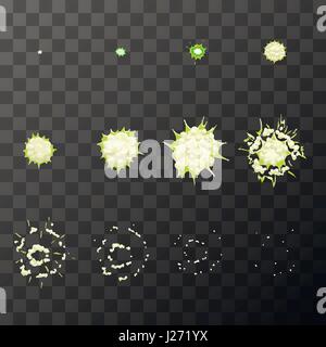 Sprite-Sheet für Cartoon Explosion Effekt auf das Spiel Animation von 12 Bildern Stock Vektor