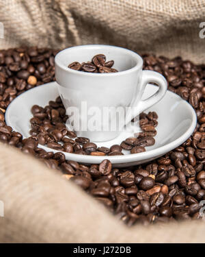 Frisch gerösteten Kaffeebohnen Stockfoto