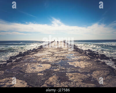 Costa da Caparica, ein beliebter Badeort in der Nähe von Lissabon, Portugal Stockfoto