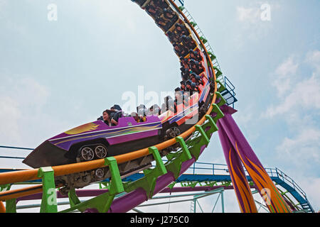 5. April 2011 - Drachen-Achterbahn, Ocean Park, Hong Kong, HONG KONG. Stockfoto