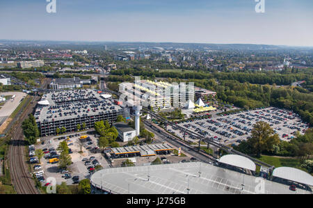 Areal Blick auf DŸsseldorf International Airport, Parkplatz, Parkplätze, Parkplatz, Stockfoto