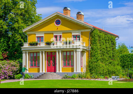 Schöne schwedische Haus in Tradgardsforeningen, den Garten E.v.-Park, Zentrum von Göteborg Stockfoto