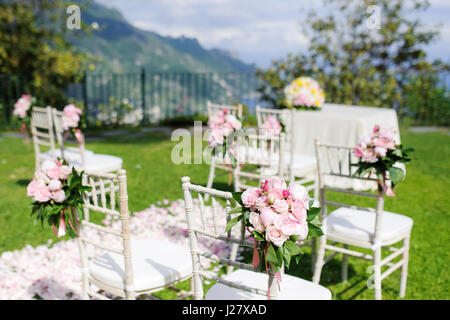 Hochzeit Zeremonie in Ravello, Amalfiküste, Italien eingerichtet Stockfoto