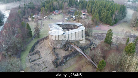 Luftaufnahme der Raaseborg Festung Burg in Snappertuna, Finnland Stockfoto