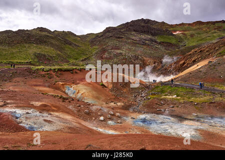 Geothermische Gebiet Krýsuvík im Reykjanesfólkvangur Park in Island Stockfoto