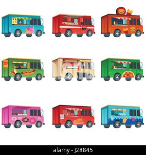 Eine Vektor-Illustration von bunten Nahrung LKW Symbol designs Stock Vektor