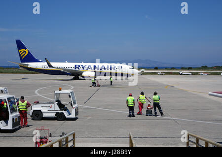 Ryanair Boeing 737 am Flughafen London Stansted Stockfoto