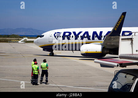 Ryanair Boeing 737 am Flughafen London Stansted Stockfoto