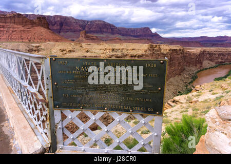 Navajo Brücke über Marble Canyon in Arizona Stockfoto