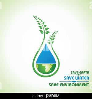 Speichern Sie Erde, Wasser und Umwelt Konzept Lager Vektor Stock Vektor