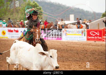 Rodeo ist ein beliebter Zeitvertreib in Mato Grosso Do Sul, Stadt Bonito, Brasilien Stockfoto