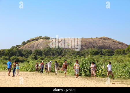 Sri Lanka, Südprovinz, Tissamaharama, Yala-Nationalpark, Rastplatz mit Zugang zum Strand Stockfoto