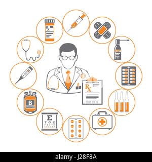 Medizin und Gesundheitswesen Infografiken Stock Vektor