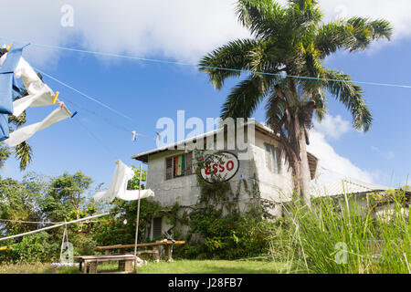 Jamaika, Port Antonio, von der Tankstelle wird ein Hostel, Hostel in Port Antonio, Jamaika Stockfoto