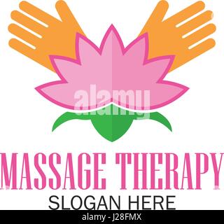 Massage-Therapie-Logo mit Text Platz für Ihr Slogan / Motto, Vektor-Illustration Stock Vektor
