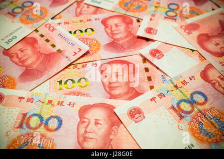 Chinesische Yuan-Banknote (Rmb oder Renminbi) Hintergrund strukturiert Stockfoto