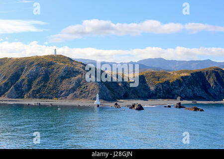 Neuseeland, Südinsel, Marlborough, Port Underwood, Picton, Kreuzung auf der Nordinsel Stockfoto