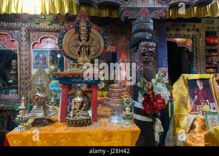 Nepal, Western Region, Bhakra, am Annapurna Circuit - Tag 6 - Akklimatisation Tag in Braga - In der Gompa von Braga oder Bhakra Stockfoto