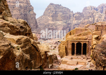 Jordan, Ma'an Gouvernement, Petra Bezirk, der legendäre Felsenstadt Petra, Hauptattraktion: "Schatzhaus des Pharao", UNESCO-Welterbe Stockfoto