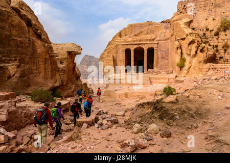 Jordan, Ma'an Gouvernement, Petra Bezirk, der legendäre Felsenstadt Petra, Hauptattraktion: "Schatzhaus des Pharao", UNESCO-Welterbe Stockfoto