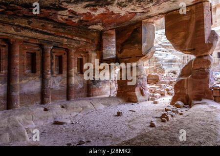 Jordan, Ma'an Gouvernement, Petra Bezirk, der legendäre Felsenstadt Petra, Hauptattraktion: "Schatzhaus des Pharao", UNESCO-Welterbe Stockfoto