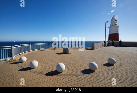 Leuchtturm von Gibraltar, Gibraltar Trinity Leuchtturm, eröffnet im Jahre 1841 an der Südspitze der Halbinsel, "Europa-Punkt" Stockfoto