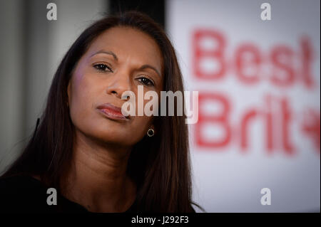 Gina Miller bei der Vorstellung der besten für Großbritannien Kampagne, die darauf abzielt, die Menschen überzeugen, taktisch Stimmen bei den Parlamentswahlen am Institute of Contemporary Arts im Zentrum von London. Stockfoto