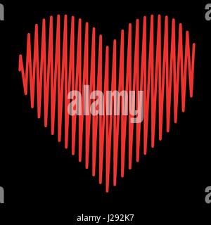 Herz legen Abbildung rot Herzschlag Stock Vektor