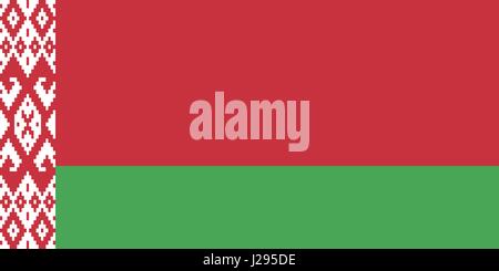 Offizielle große flache Flagge von Belarus Horizontal Stockfoto