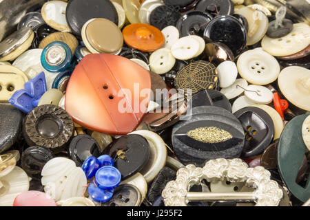 Reihe von verschiedenen Schaltflächen Stockfoto