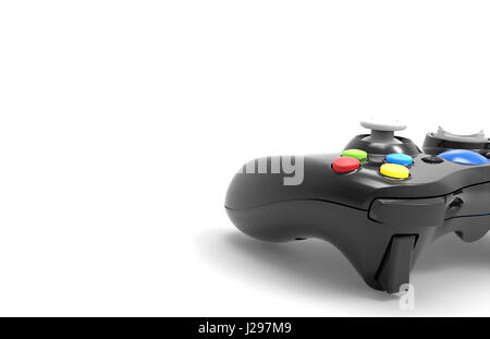 Video-Game-Controller, die isoliert auf weißem Hintergrund Stockfoto