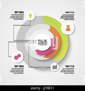 Infografik Geschäftskonzept - Vektor-Set der Infografik Elemente im flachen Design-Stil für Präsentation, Broschüre, Website. Vektor-Icons set. Stock Vektor