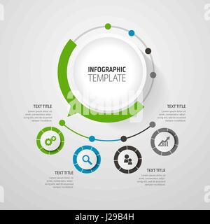 Infografik Geschäftskonzept - Vektor-Set der Infografik Elemente im flachen Design-Stil für Präsentation, Broschüre, Website. Vektor-Icons set. Stock Vektor