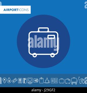 Gepäck-Symbol. Flughafen Reisen Reise und Tourismus-Thema. Isolierte Ausführung. Vektor-illustration Stock Vektor