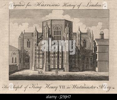 "Die Kapelle von König Henry VII. in der Westminster Abbey", London. HARRISON 1776 Stockfoto